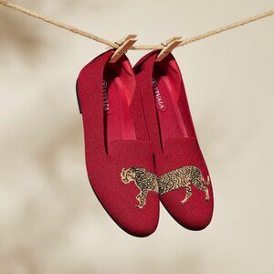 Vivaia Round-Toe Embroidered Leopard Loafers (Audrey)